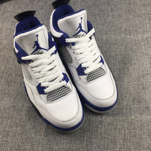 Load image into Gallery viewer, Nike Air Jordan 4 Retro Motosports White Black Blue Basketball Men Size US 7 - 13