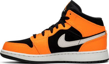 Load image into Gallery viewer, Nike Air Jordan 1 Mid GS Orange Black Shoes Basketball Men Size US 7, 8, 8.5, 9, 10, 11, 12, 13