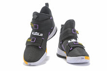 Load image into Gallery viewer, Nike Lebron Soldier XIII 13 Black Purple Yellow Men Sneaker Shoes Sale Size US7,8,8.5,9,10,11,12
